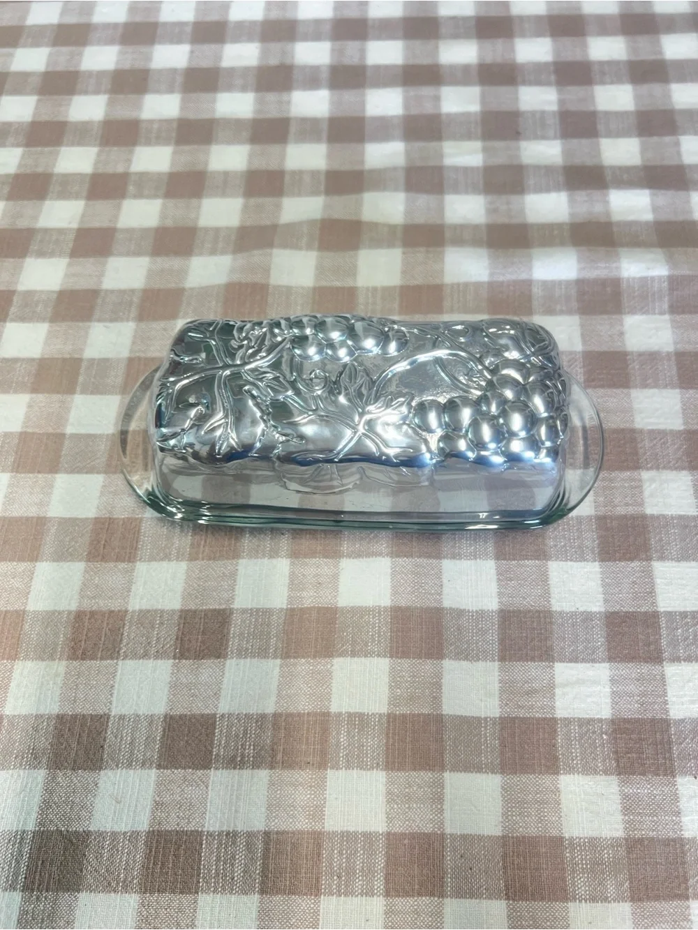 Butter dish Arthur court aluminum and glass decor kitchen storage